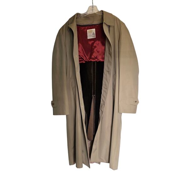 VINTAGE London Towne Brown Long Coat, Mens, 46 Long - Picture 1 of 12